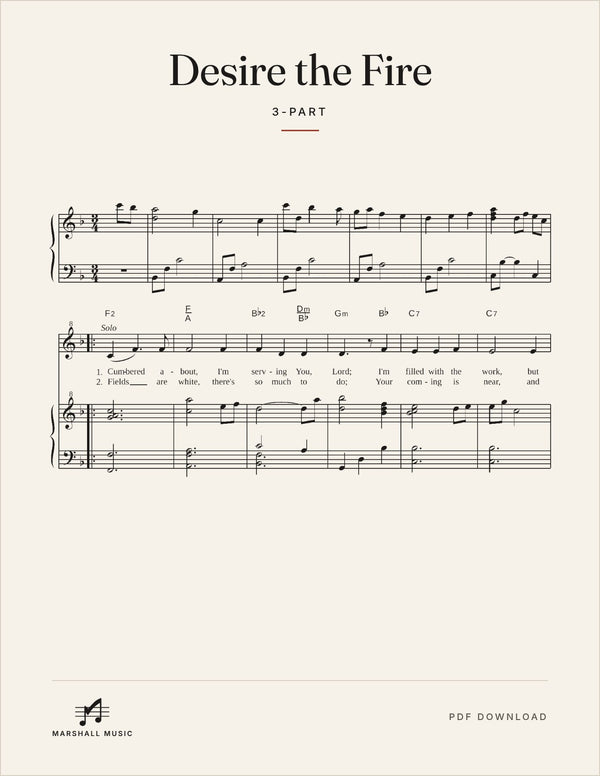 Desire the Fire – sheet music