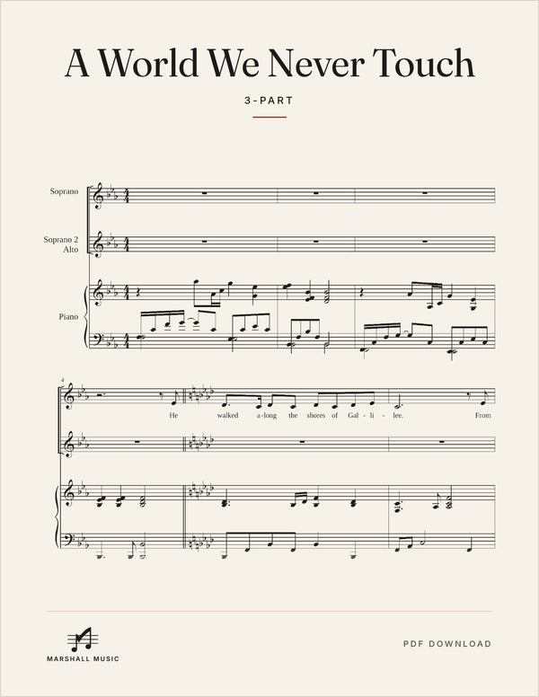 A World We Never Touch – sheet music